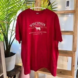 Red Wisconsin Dairy Farm T-shirt